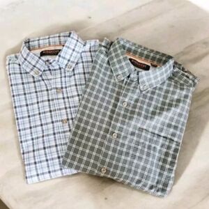 Ridgecut Toughwear Shirts Mens Sz M‎ (2) Plaid Long Sleeve Lightweight Vented